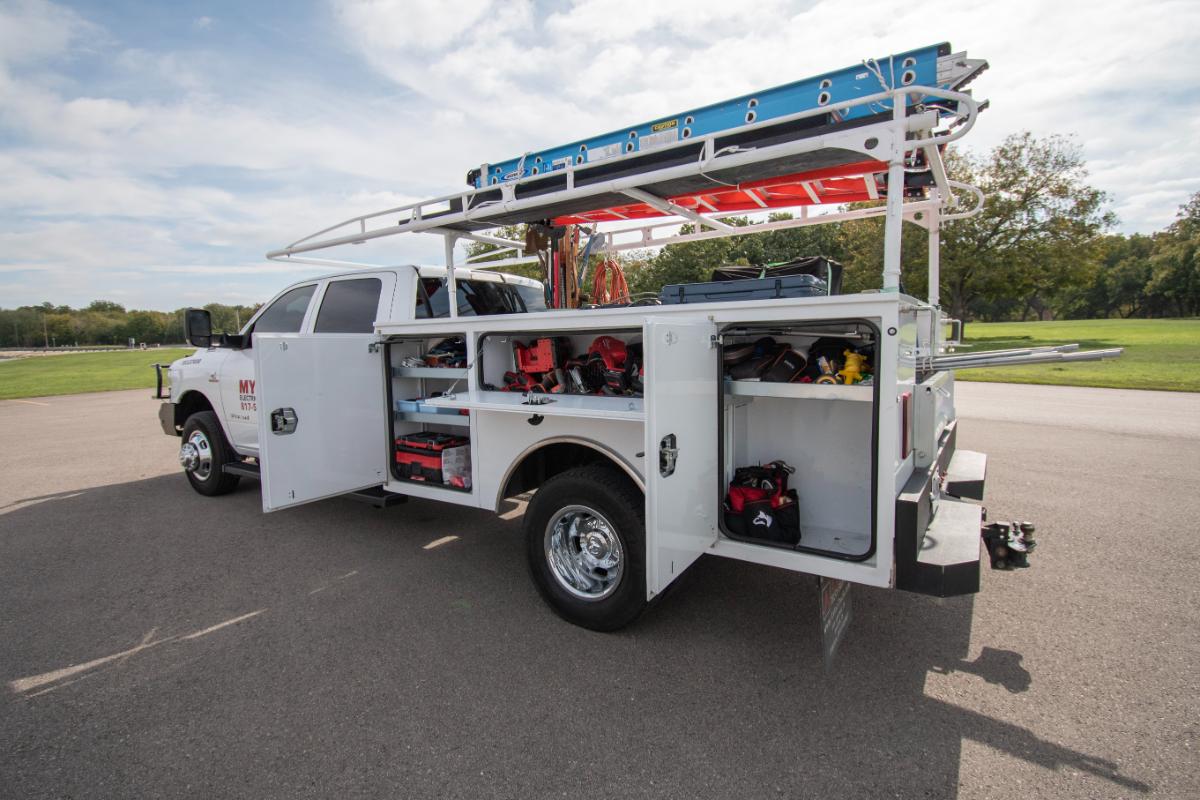 Mynar Electric licensed electrician preparing tools for service in Georgetown, TX